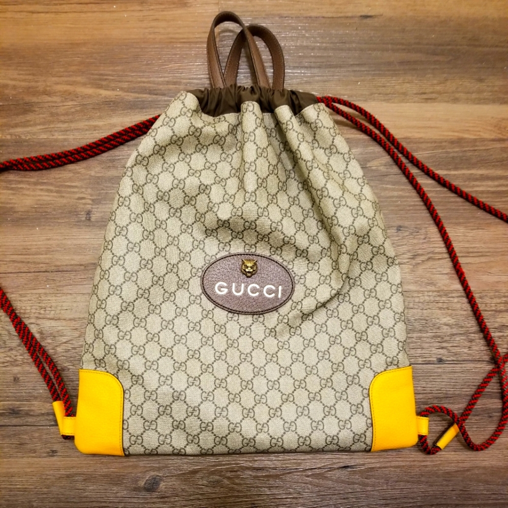 Authentic Gucci straw backpack